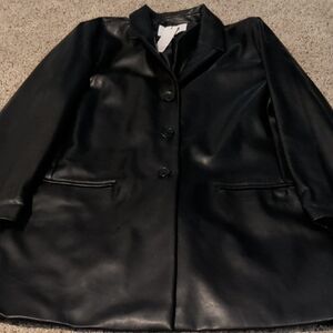Sleek Black Leather Jacket for Women